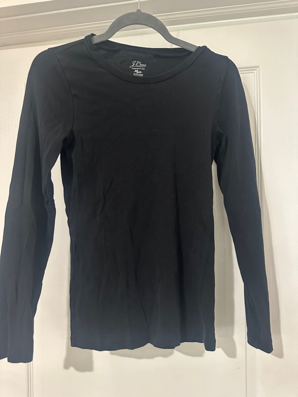 J. Crew Black Long Sleeve Crewneck Top - Crewneck Tee